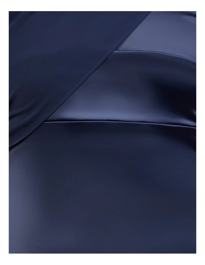 Vanya Strapless Satin Gown in Navy image 5
