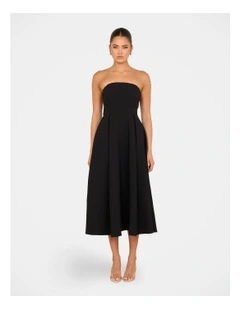 Greta Strapless A-line Dress in Black