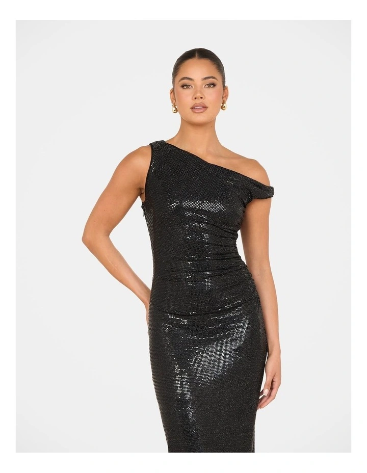 Perry Off Shoulder Dress in Black image 5