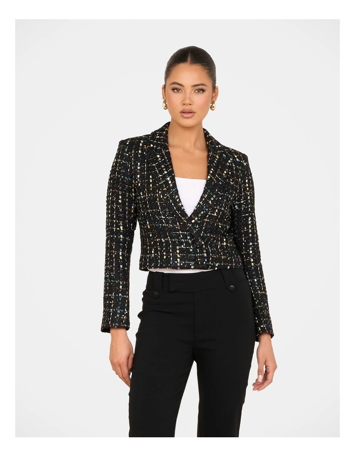 Bonnie Cropped Jacket in Black image 1