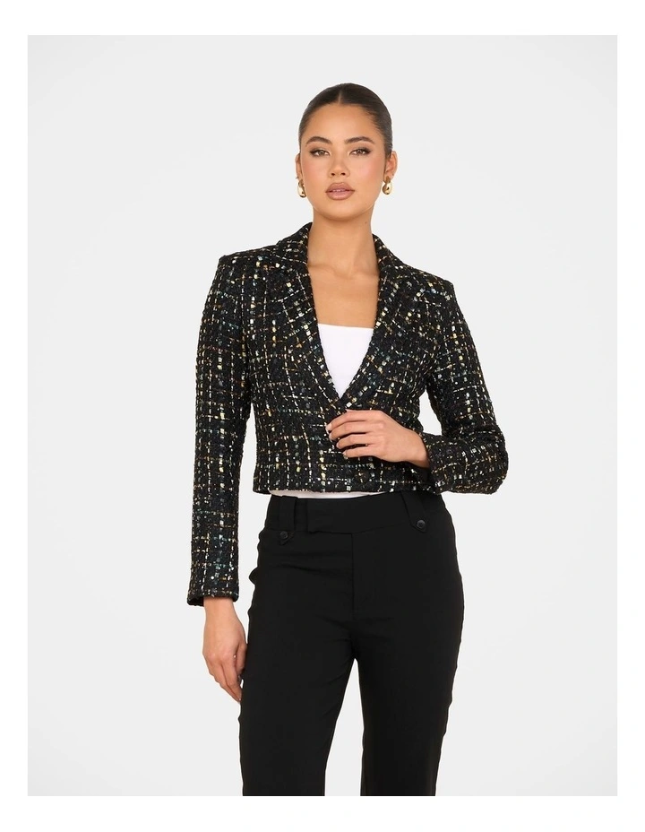Bonnie Cropped Jacket in Black image 4