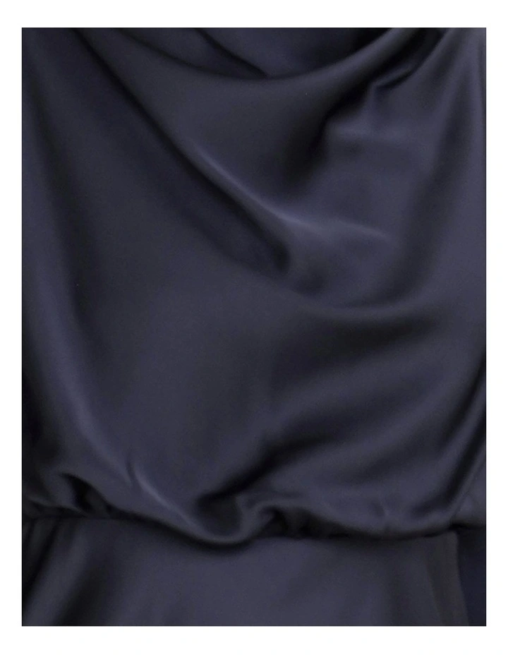 Dina Long Sleeve Satin Dress in Blue image 6