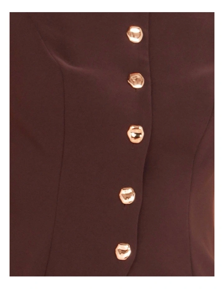 Yuema Longline Vest Top in Brown image 6