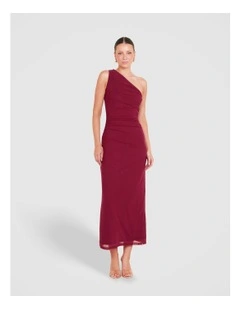 Olga Mesh Maxi Dress in Red