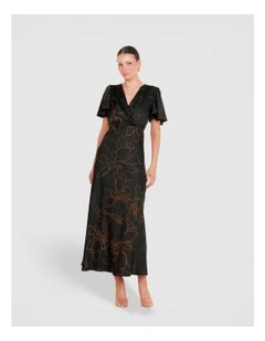 Becky Short Sleeve Maxi Dress in Multi