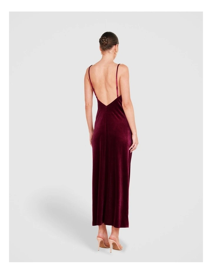 Lauren Cowl Velvet Maxi Dress in Plum image 2