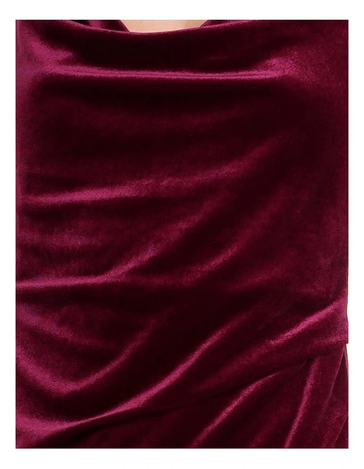 Lauren Cowl Velvet Maxi Dress in Plum image 6