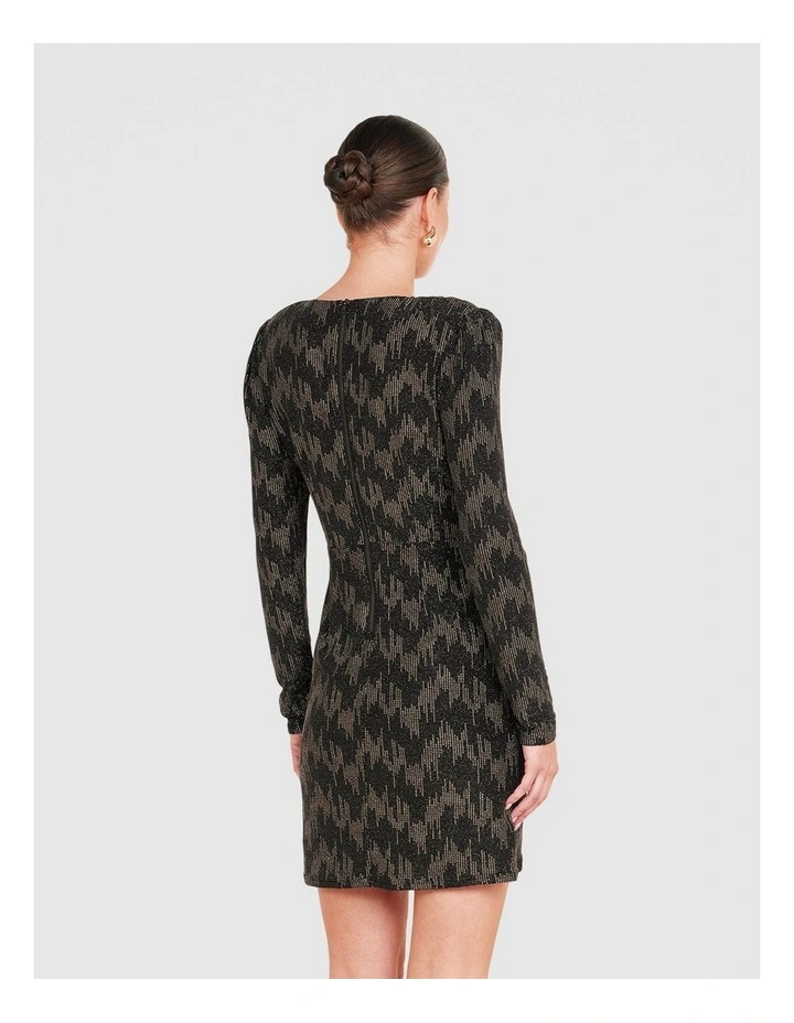 Maya Long Sleeve Mini Dress in Black image 2
