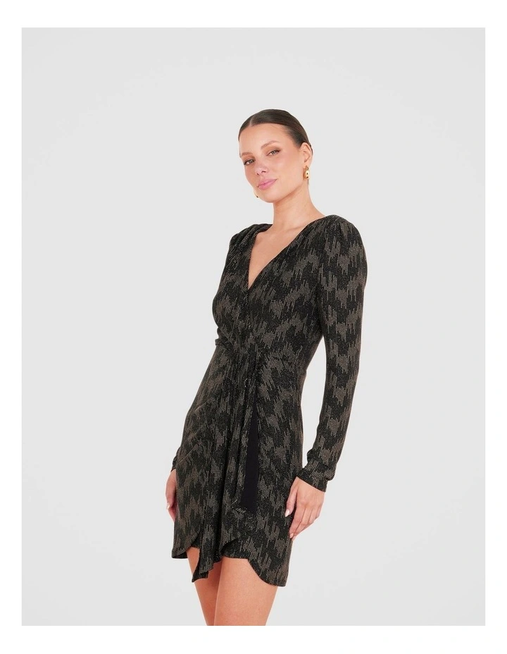 Maya Long Sleeve Mini Dress in Black image 3