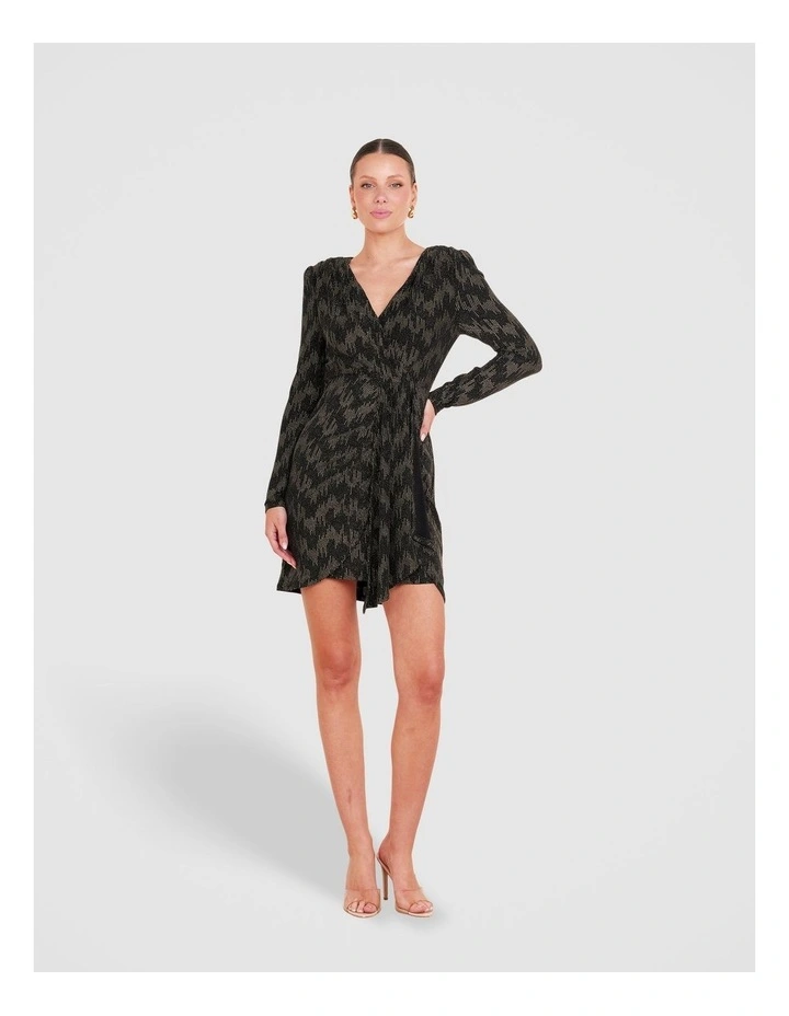 Maya Long Sleeve Mini Dress in Black image 5
