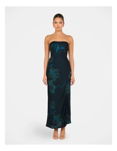 Frannie Strapless Maxi Dress in Blue