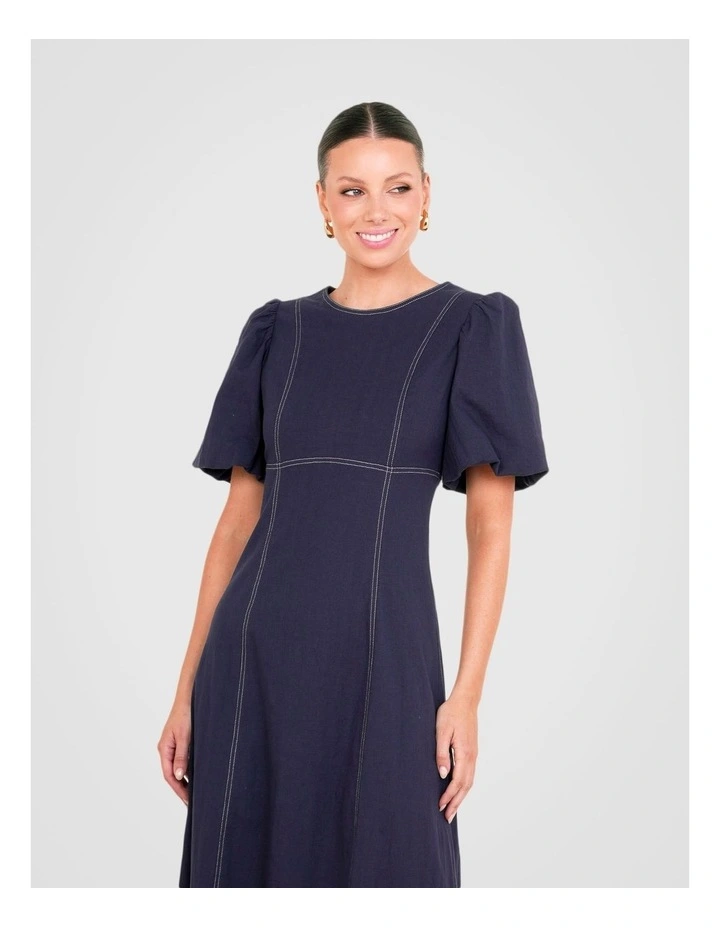 Zaffi Puff Sleeve Maxi Dress in Blue image 4