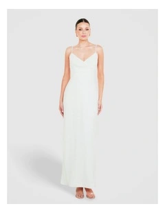 Lalor Cowl Neck Beaded Gown in White