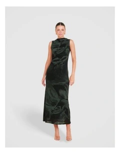 Uliana Gathered Midi Dress in Black