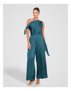 Quentina Asymmetric Jumpsuit in Blue