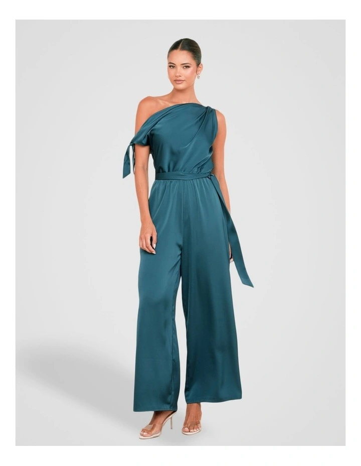Quentina Asymmetric Jumpsuit in Blue image 1