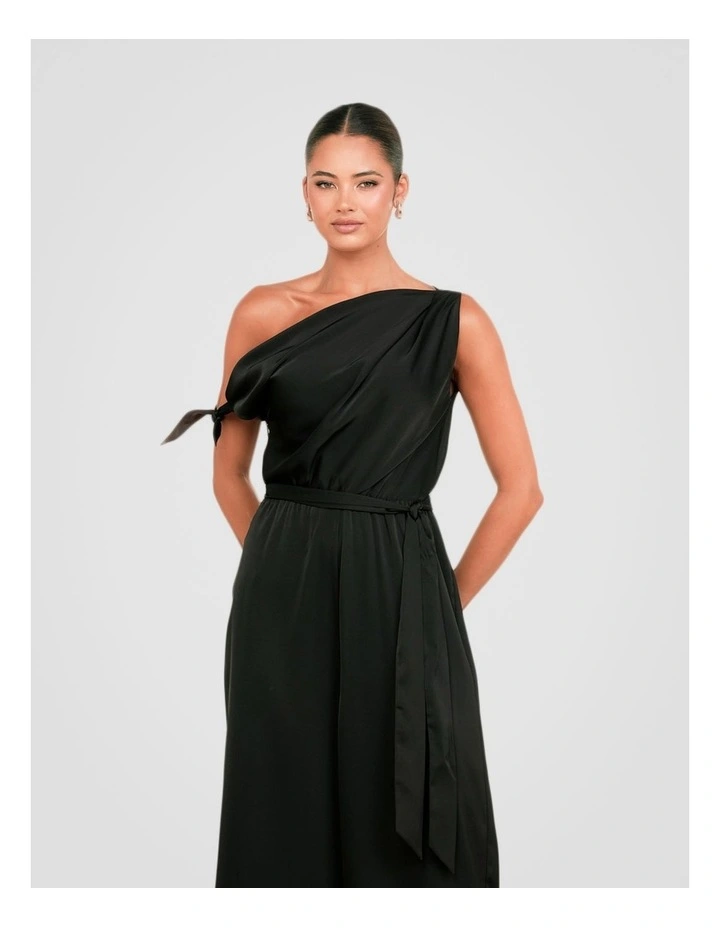 Quentina Asymmetric Jumpsuit in Black image 4