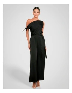 Quentina Asymmetric Jumpsuit in Black
