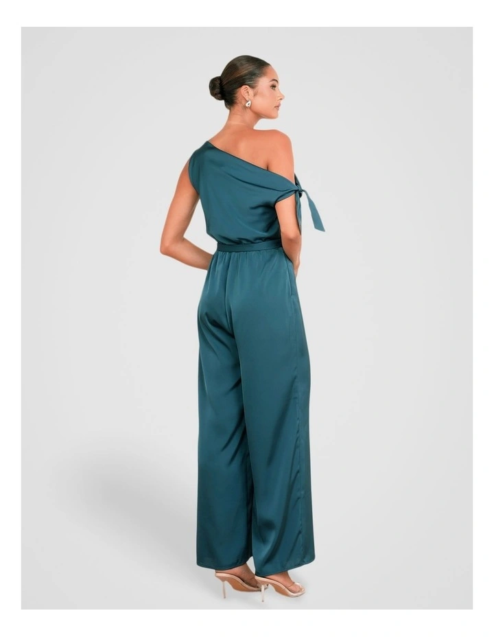 Quentina Asymmetric Jumpsuit in Teal image 2