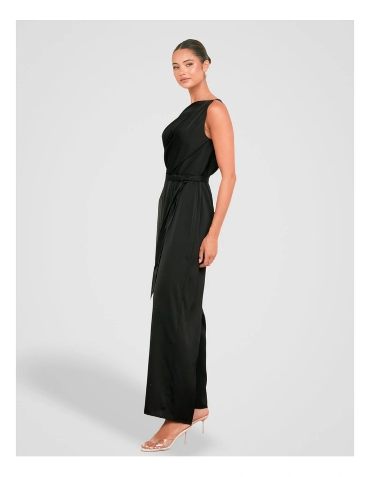 Quentina Asymmetric Jumpsuit in Black image 3