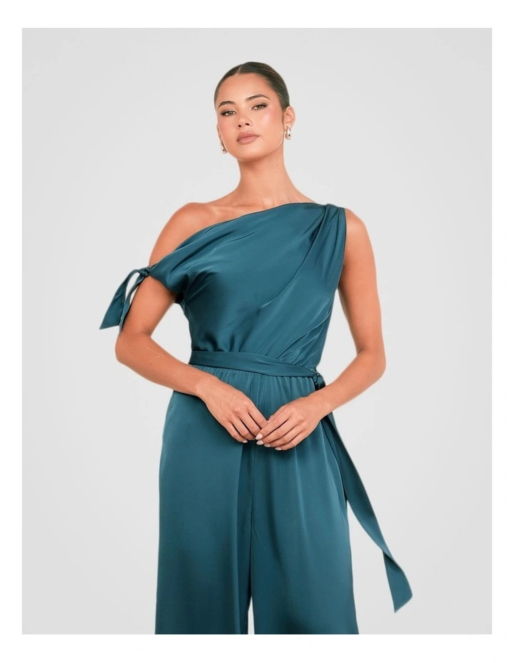 Quentina Asymmetric Jumpsuit in Teal image 5