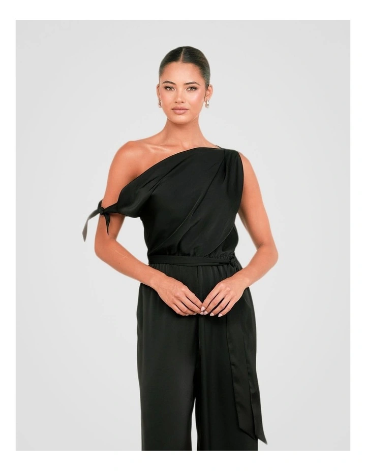 Quentina Asymmetric Jumpsuit in Black image 5