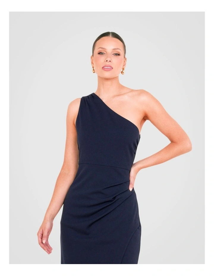 Goya One Shoulder Midi Dress in Blue image 5