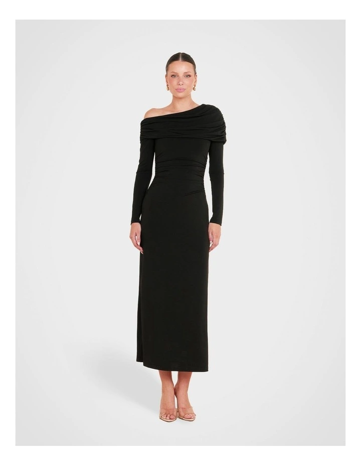 Palmer Off Shoulder Maxi Dress in Black image 1