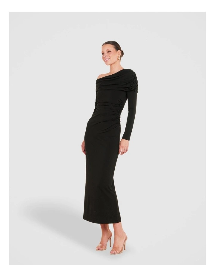 Palmer Off Shoulder Maxi Dress in Black image 3