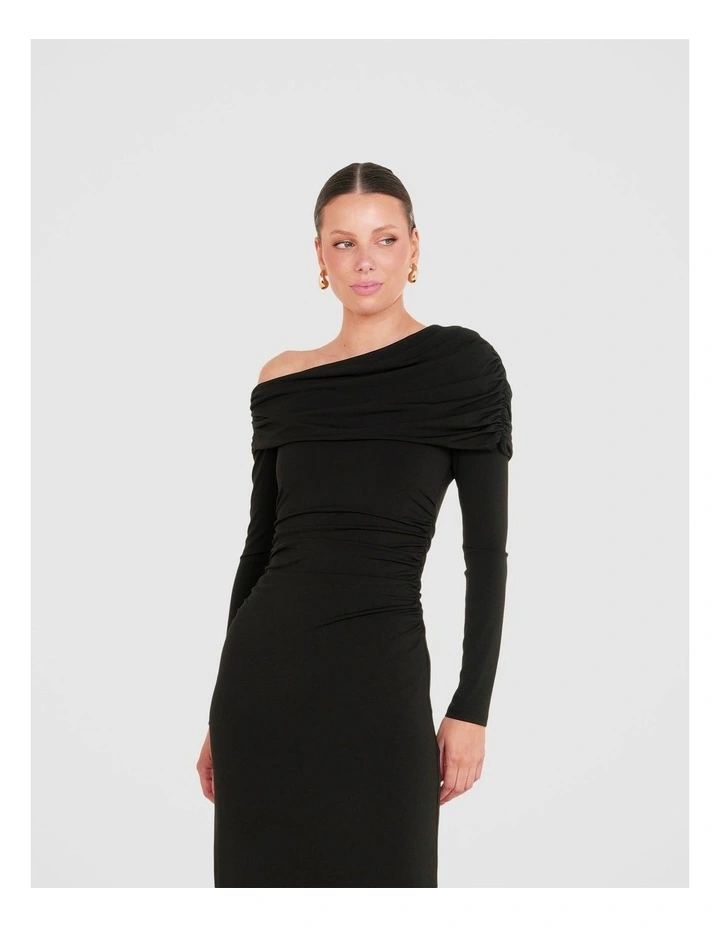 Palmer Off Shoulder Maxi Dress in Black image 4