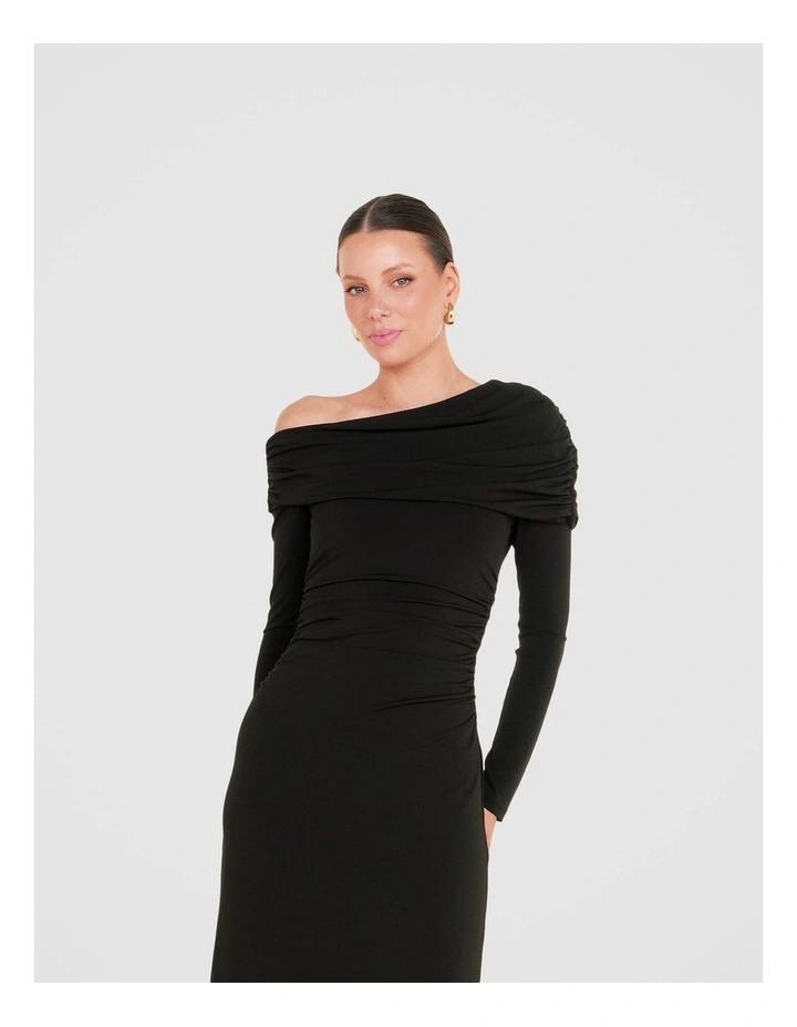 Palmer Off Shoulder Maxi Dress in Black image 5