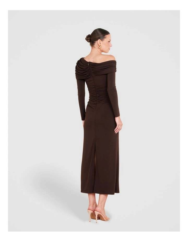Palmer Off Shoulder Maxi Dress in Taupe image 2