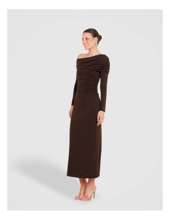 Palmer Off Shoulder Maxi Dress in Taupe image 3