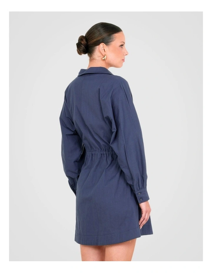 Kristy Mini Shirt Dress in Blue image 2