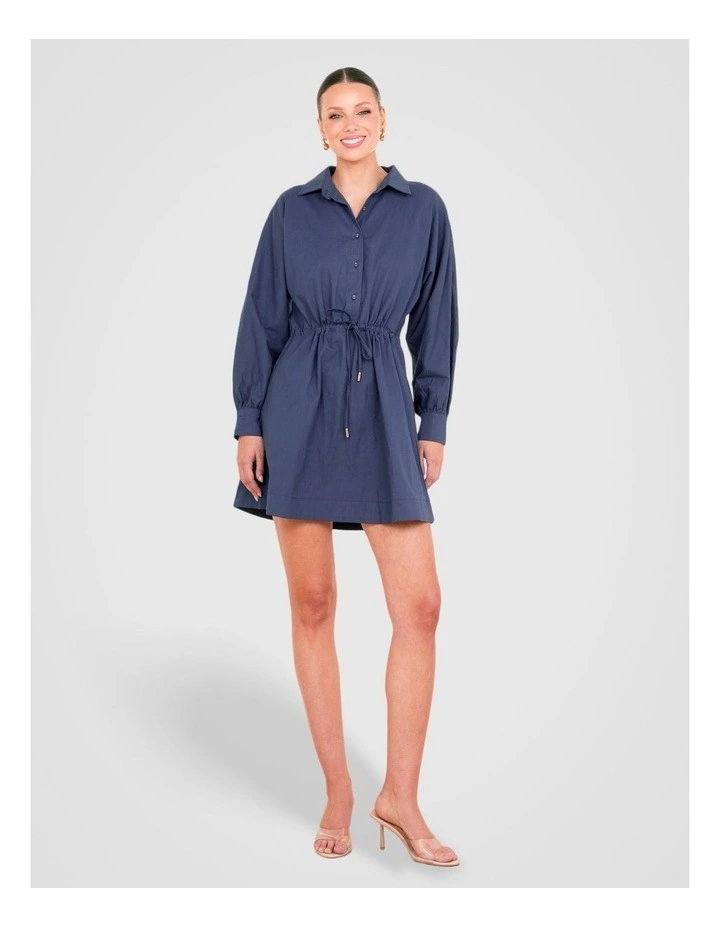 Kristy Mini Shirt Dress in Blue image 5