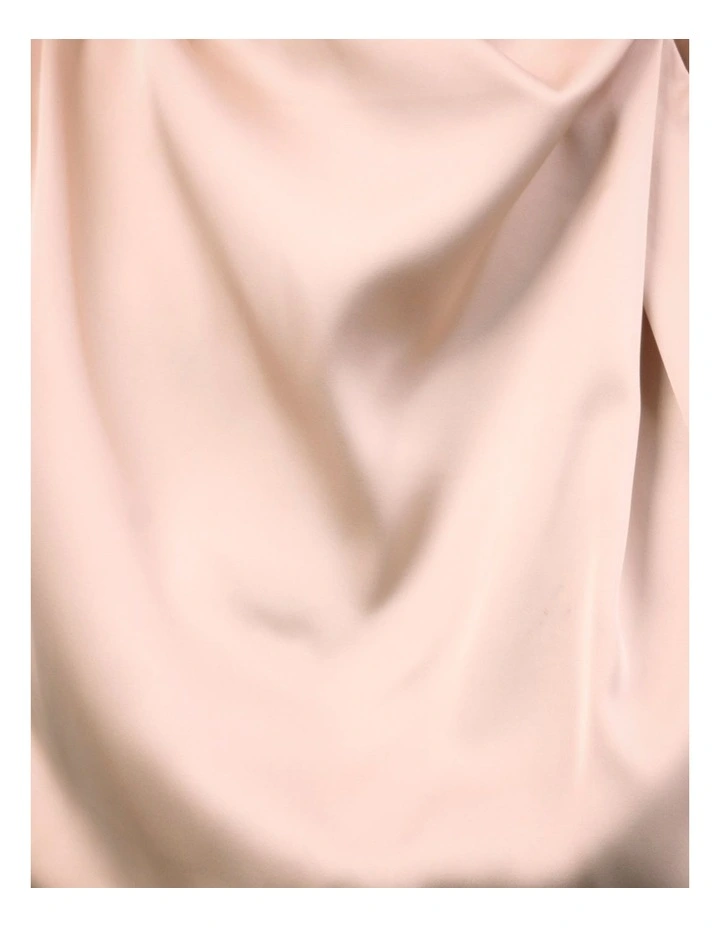 Como High Neck Midi Dress in Cream image 6