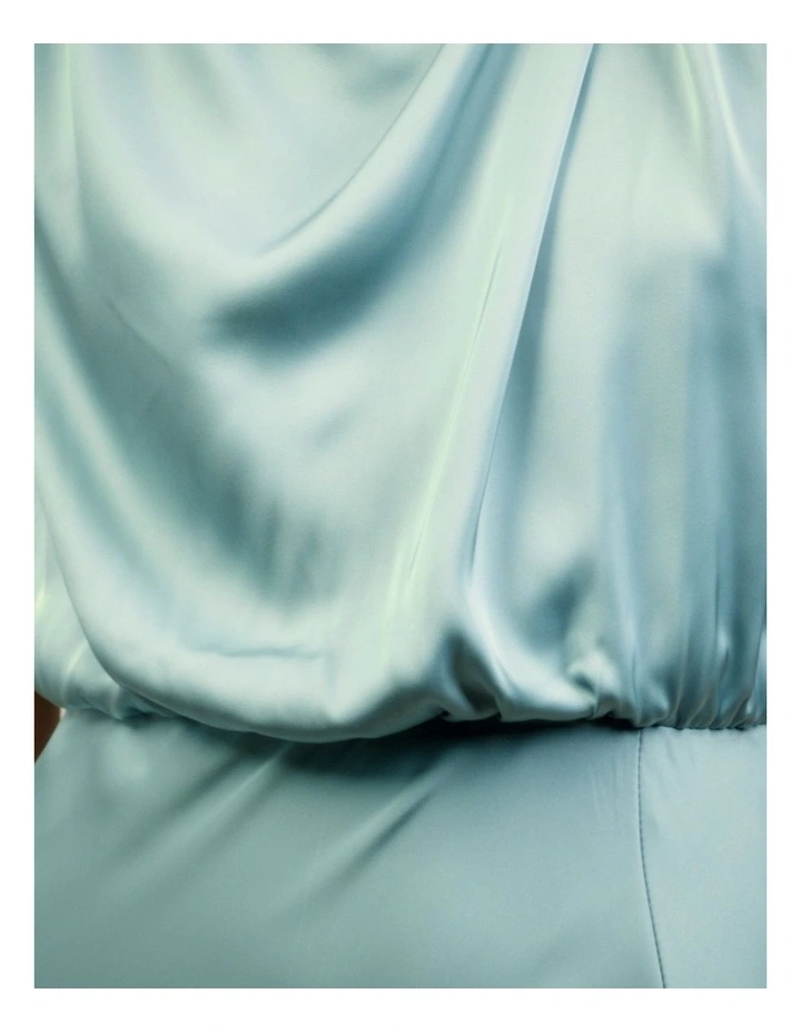 Como High Neck Midi Dress in Green image 6