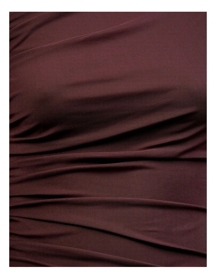 Kerrie Mesh Long Sleeve Top in Brown image 6