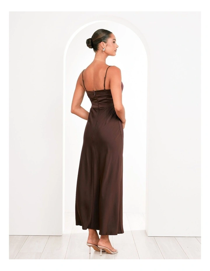 Yara Wrap Maxi Dress in Brown image 2