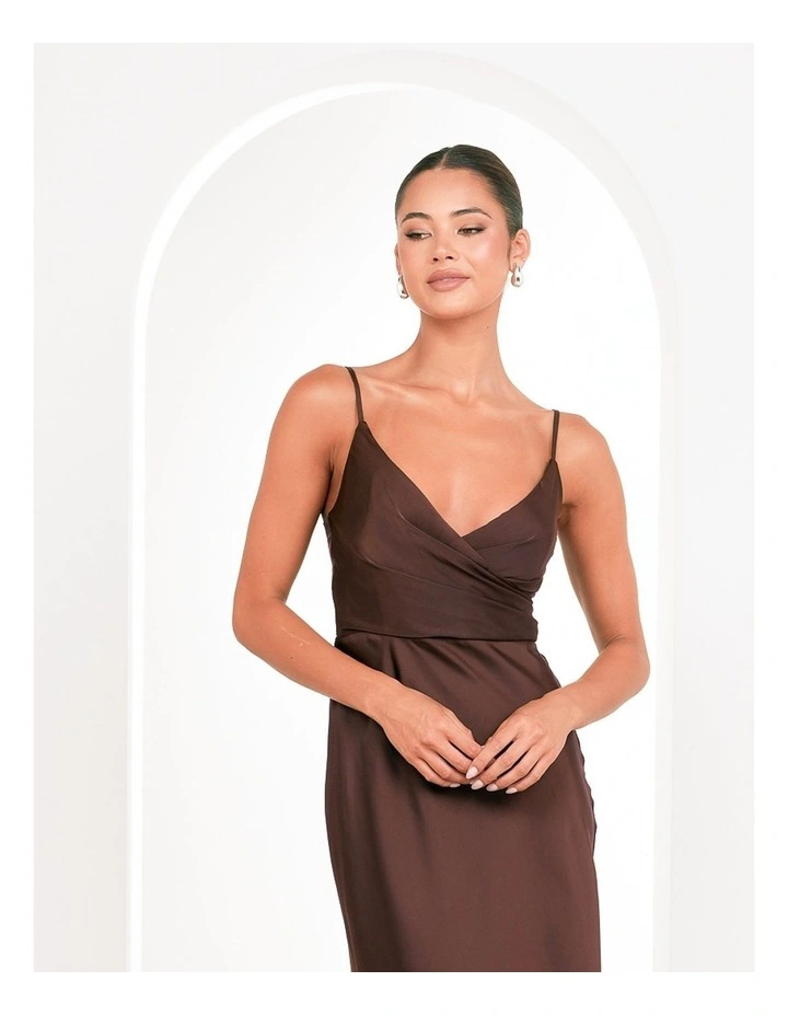 Yara Wrap Maxi Dress in Brown image 5