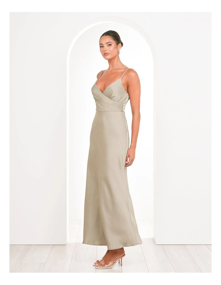 Yara Wrap Maxi Dress in Sage image 3