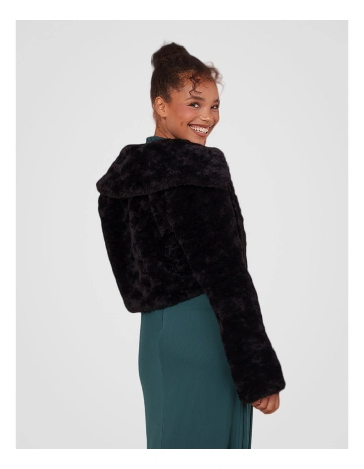 Marlow Faux Fur Jacket in Black image 2