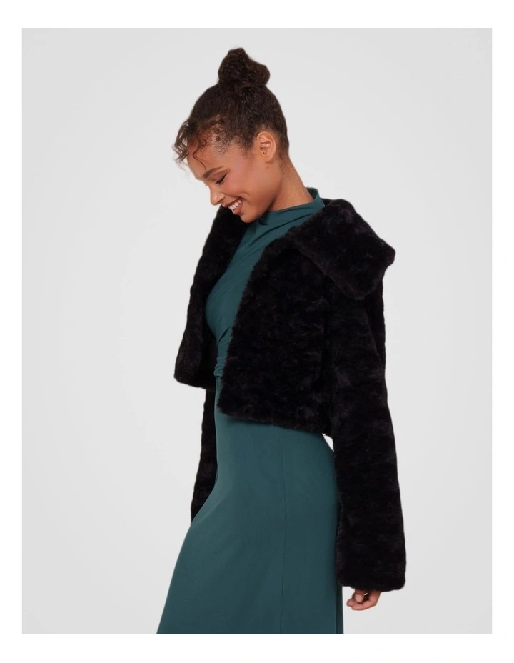 Marlow Faux Fur Jacket in Black image 3