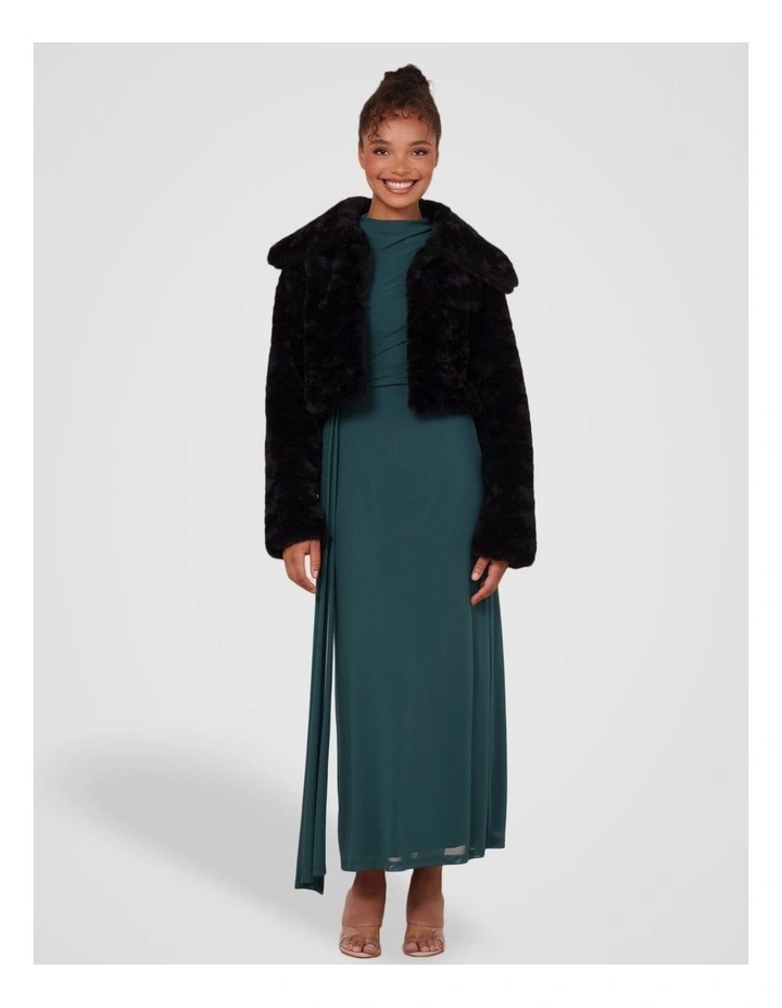 Marlow Faux Fur Jacket in Black image 5