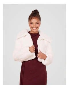 Marlow Faux Fur Jacket in Ivory