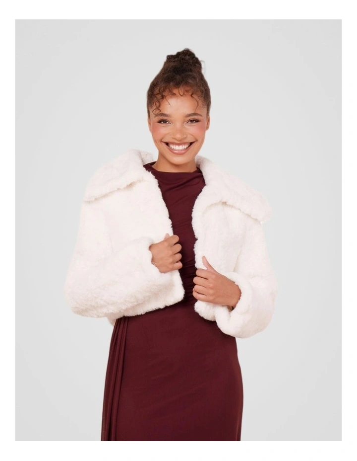 Marlow Faux Fur Jacket in Ivory image 1