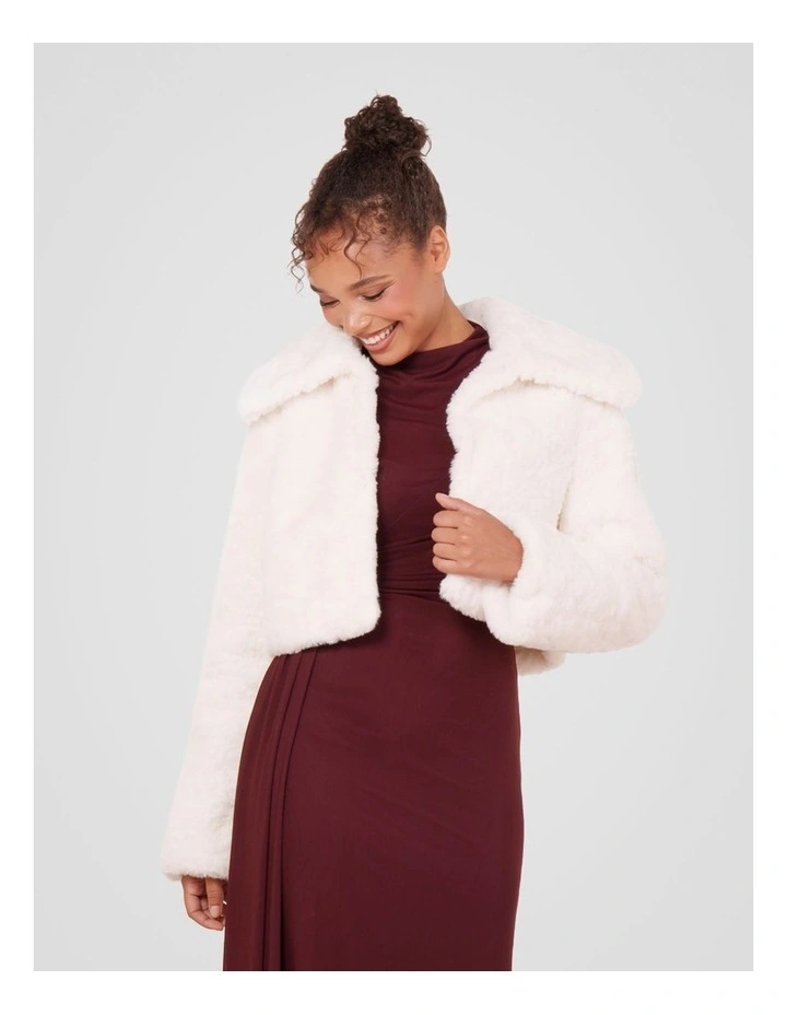 Marlow Faux Fur Jacket in Ivory image 4