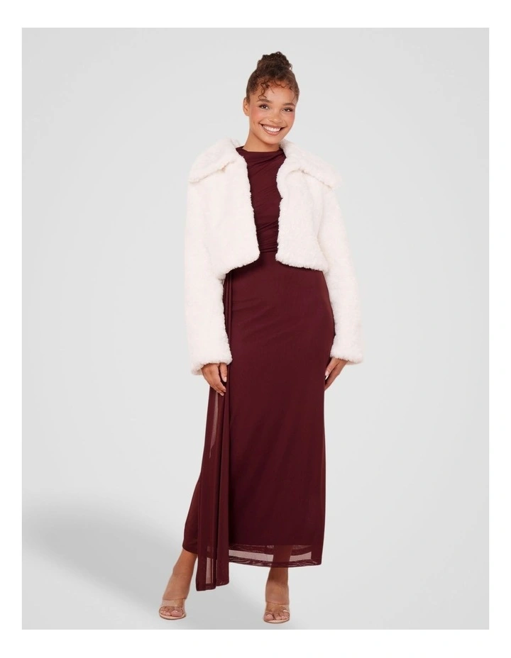 Marlow Faux Fur Jacket in Ivory image 5
