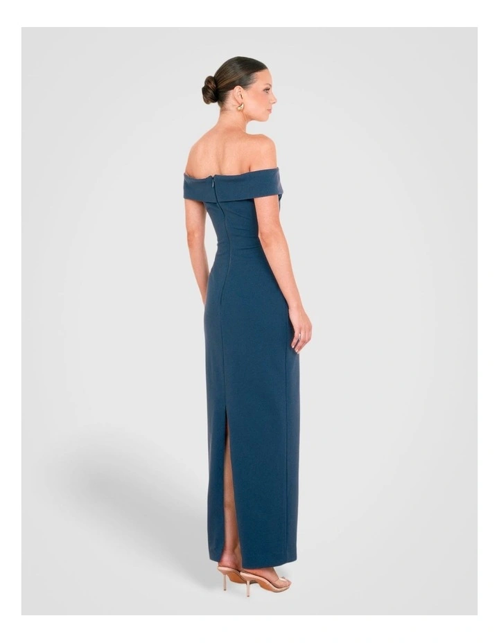 Lucy Cold Shoulder Cross Gown in Teal image 2