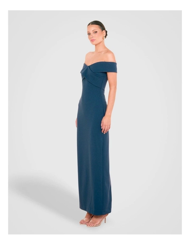 Lucy Cold Shoulder Cross Gown in Teal image 3